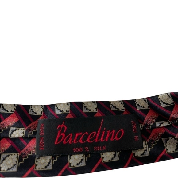 Brioni Men’s Geometric Floral Hand Made 100% Barcelino Silk Tie 60 X 4O  Vintage - Picture 7 of 8